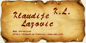 Klaudije Lazović vizit kartica